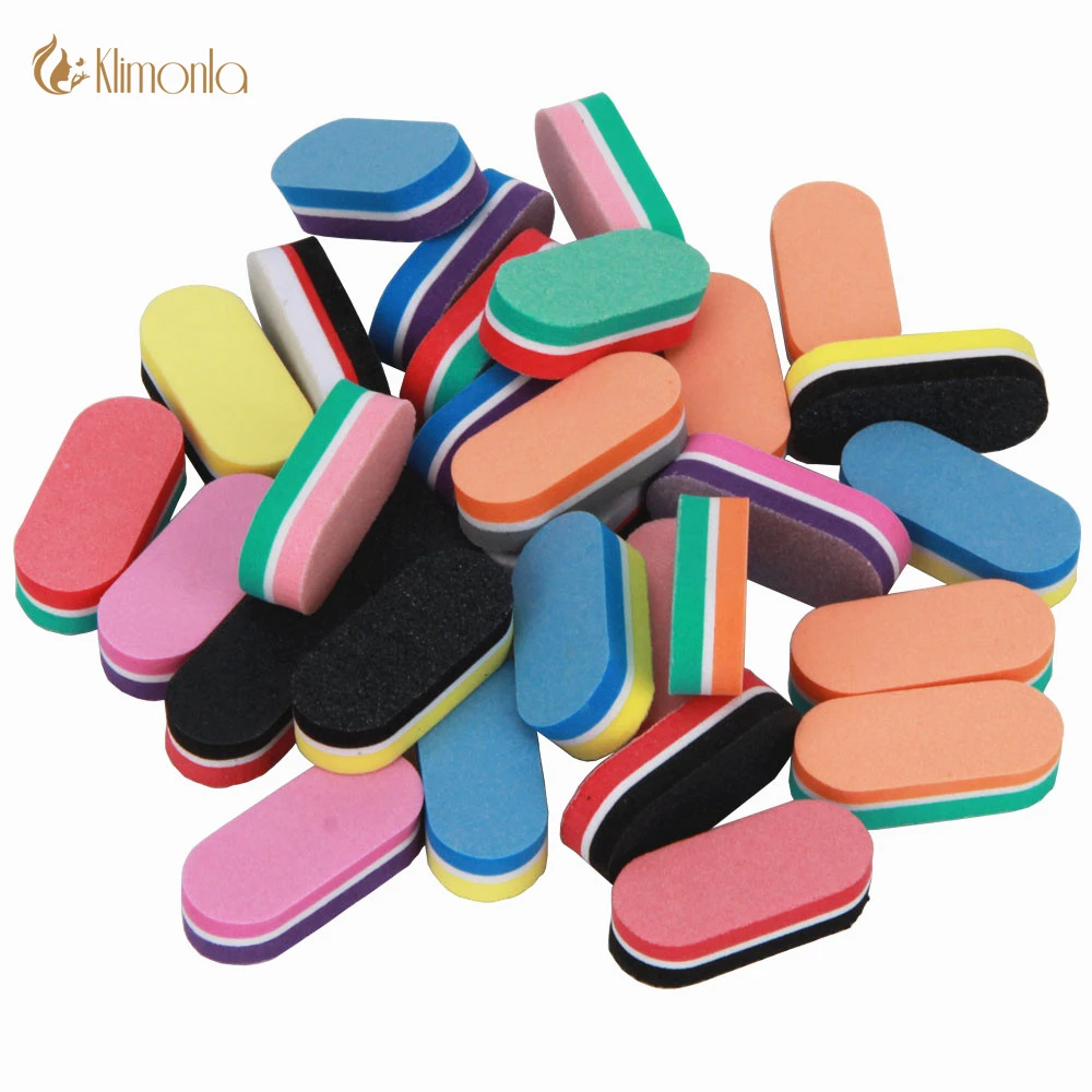 25Pcs/Lot Mini Nail Buffer Block Mix 10 Style Colorful DIY Sponge Professional Nail Polish Manicure Care Nail Art Buffers Tools