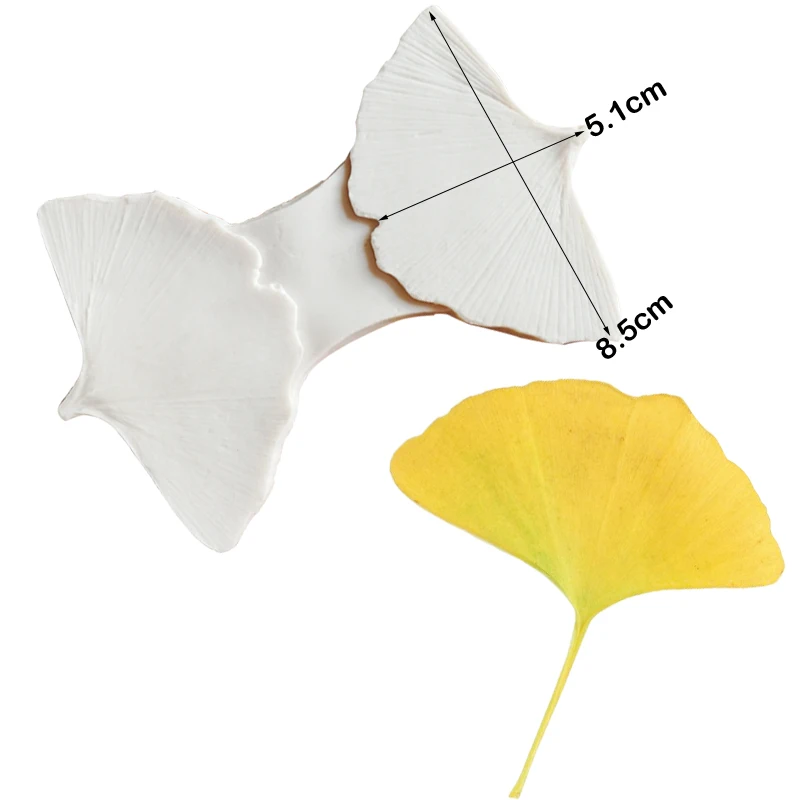 NEW Ginkgo Biloba Veiners Silicone Molds Fondant Sugarcraft Gumpaste Clay Water Paper Cake Decorating Tools M2128