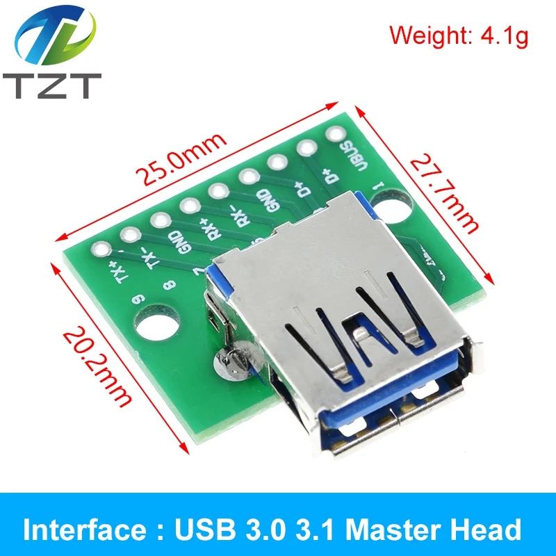 TZT USB-Stecker / MINI MICRO USB auf DIP-Adapter, Buchse 2,54 Stecker B Typ-C USB2.0 3.0 Buchse Konverter – Detail 14