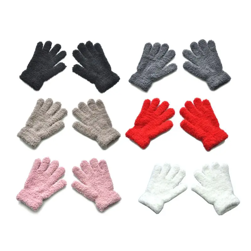 

Winter Warm Kids Gloves Children Stretch Mittens Boys Girls Full Finger Gloves G99C