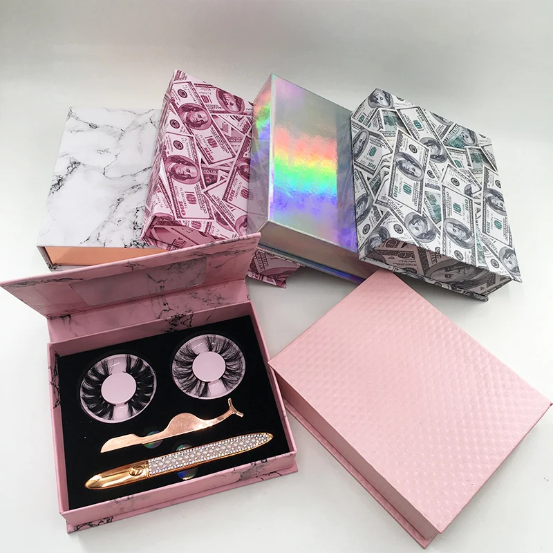 10pcs wholesales Custom Package Box Mirror Magic Eyeliner Book for Lash Applicators 25mm Dramatic Lashes Liquid Eye Liner Set