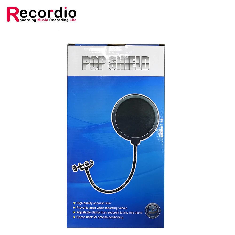 GAZ-BF8 Studio Professional Gooseneck Double Layer Microphone Mic Pop Filter For Mics