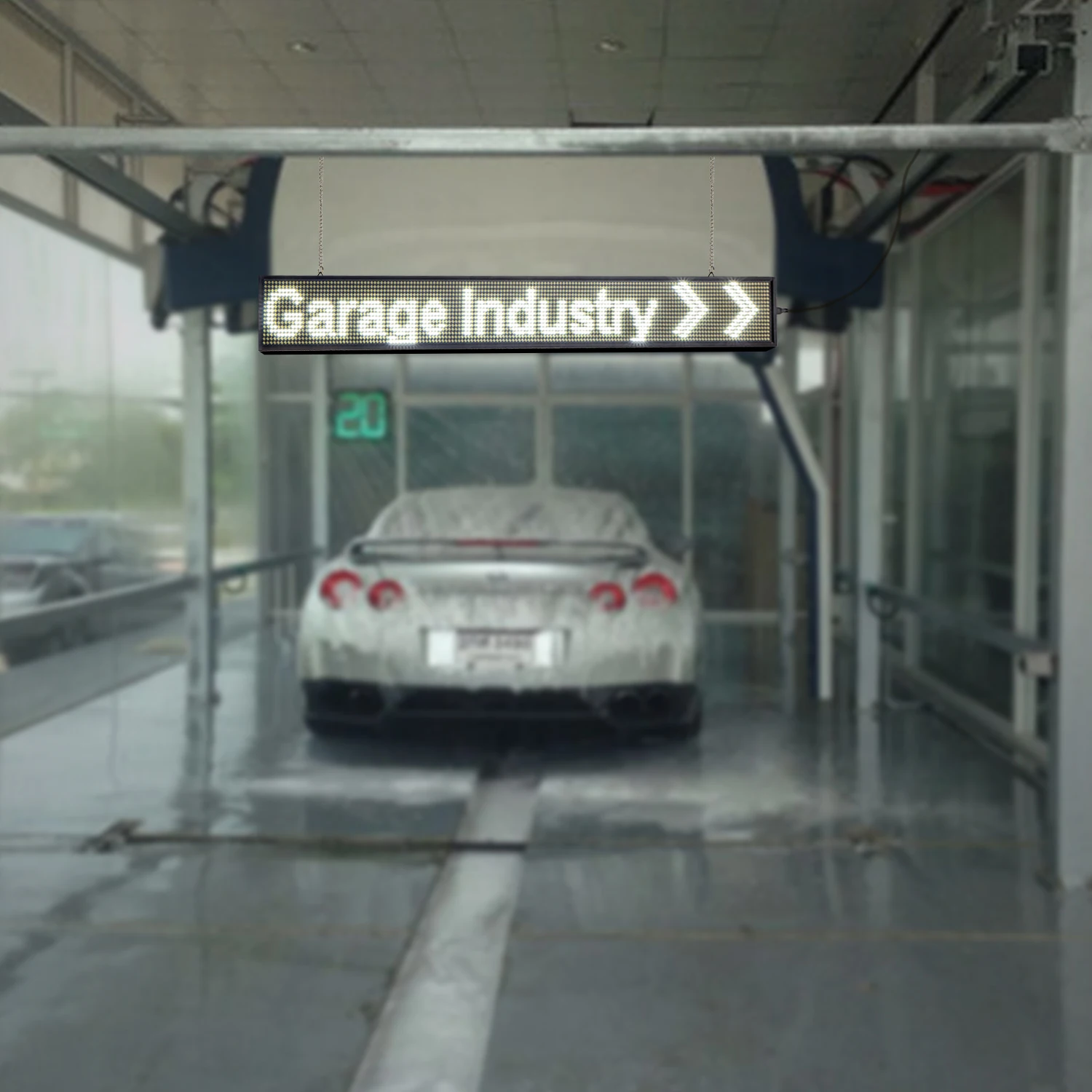 82CM EU White P5 SMD Led Sign Programmable Scrolling Message LED Display Board with Metal Chain  Time countdown display