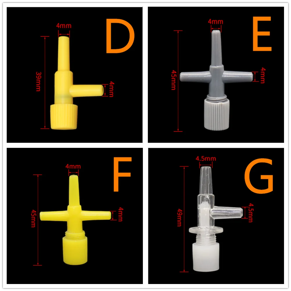 3pcs Plastic T-type Two Way Tee Air Water Valves Gas Check Flow Regulation Pipe Tube Connectors DIY Aquarium Parts Drop Shipping