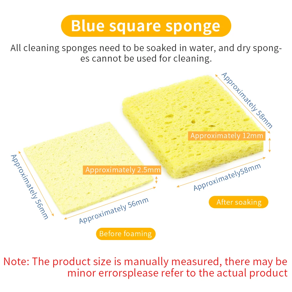 LUXIANZI 1/5PC Cleaning Sponge Cleaner Yellow High Temperature Enduring Cleaner Sponge For Electric Welding Soldering Iron Tip