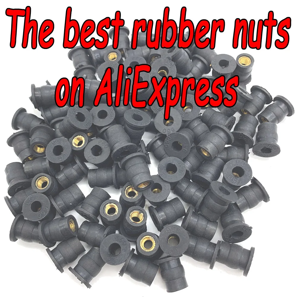 Motorcycle Motorbike Scooter Universal M5 5mm Metric Rubber Well Nuts Windscreen Windshield Fairing Cowls Fastener Screws