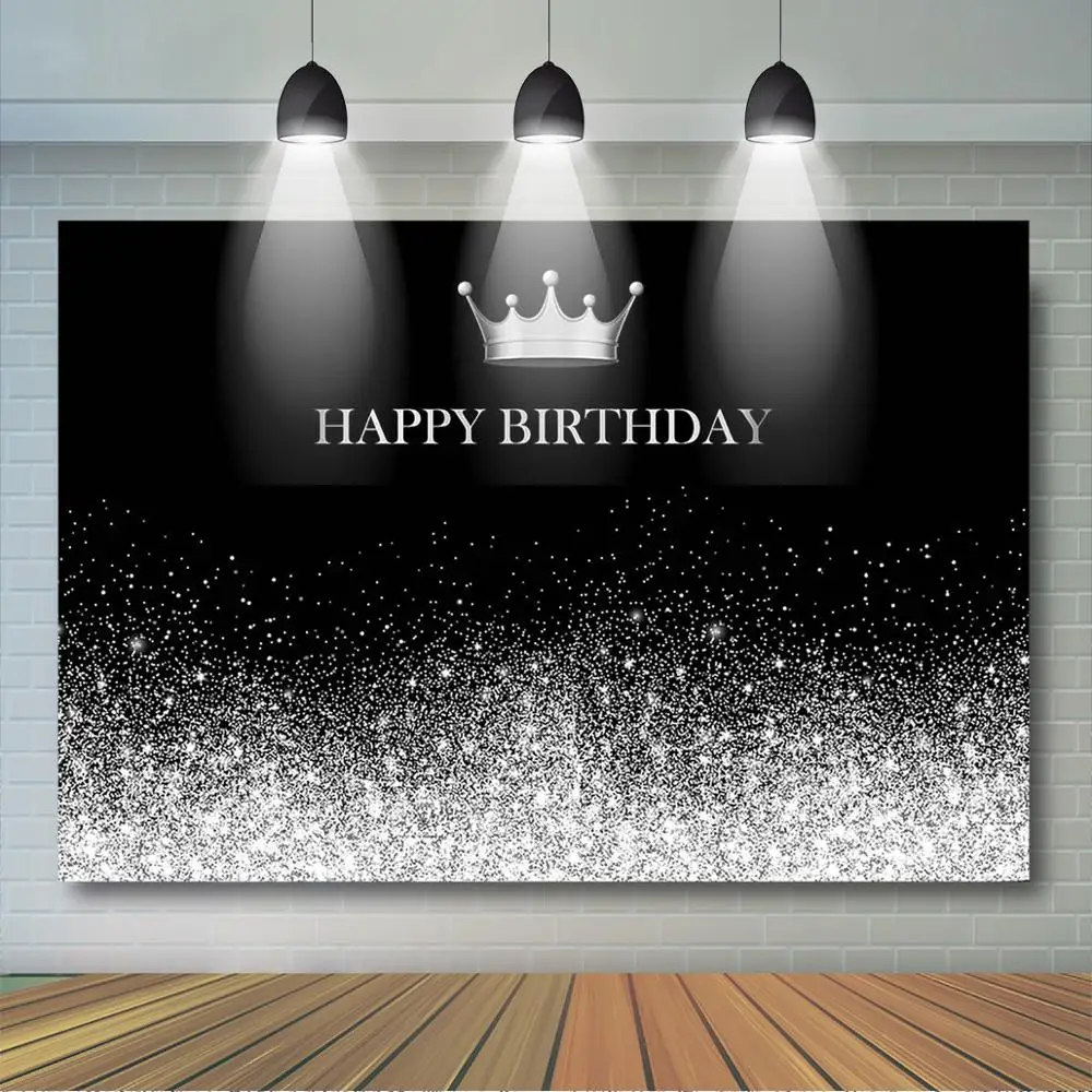 생일 축하 사진 배경 금색과 검은 색 은색과 검은 색 반짝이 배경 어린이 성인 생일 파티 장식