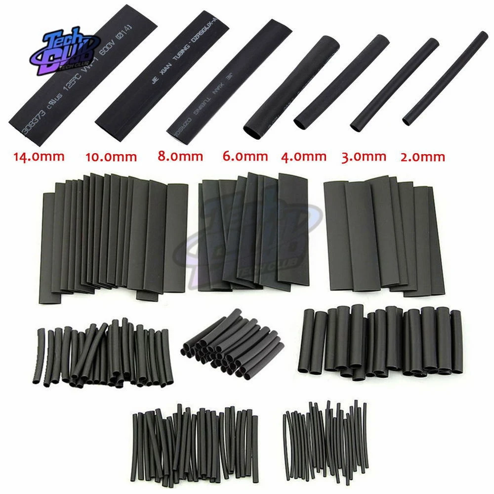 127/328/530Pcs Heat Shrink Tube Wire Cable Assorted Polyolefin Heat Shrink Tubing 2:1 Halogen-Free Tube Cable Sleeves Wrap Wire