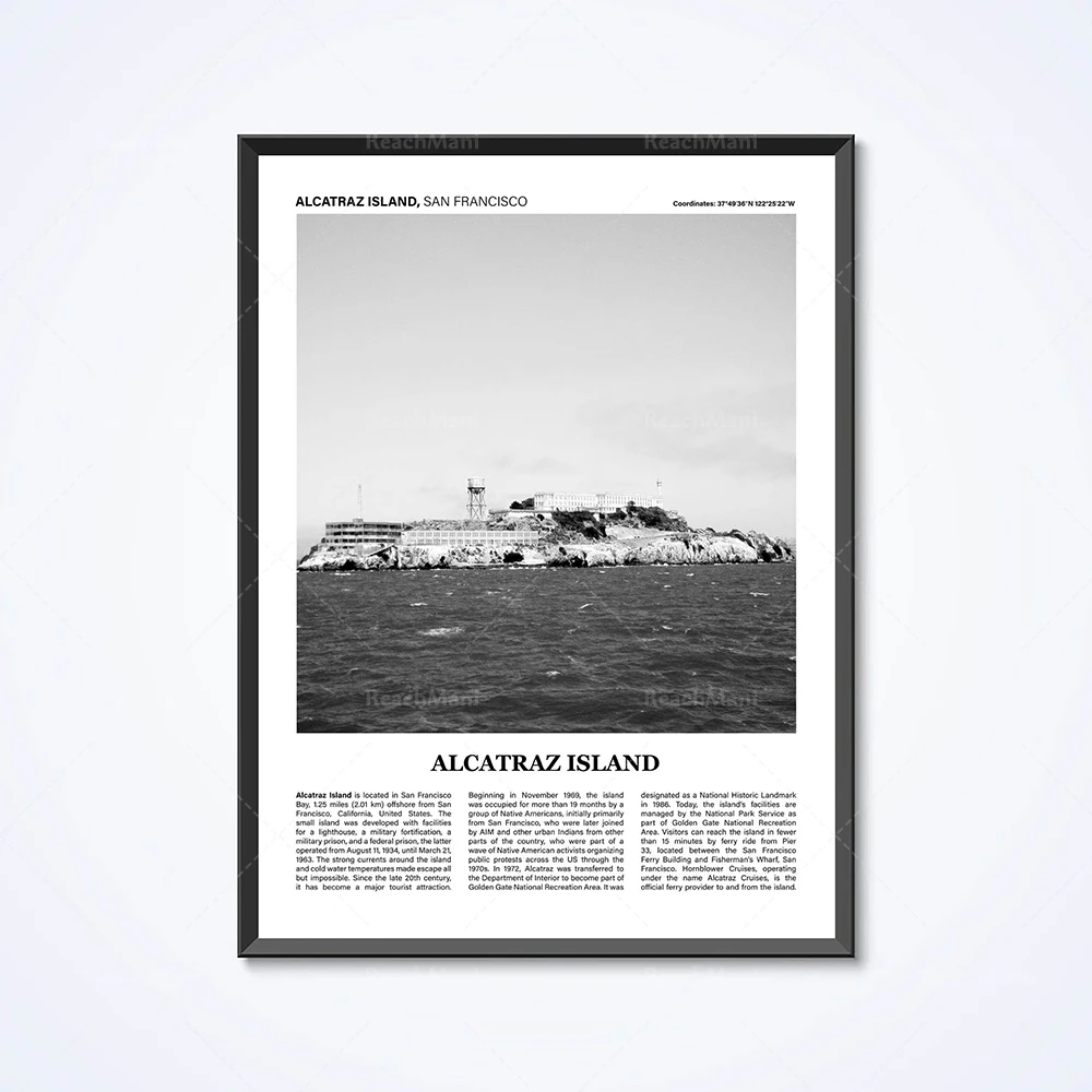 Montgomery Alabama, Alcatraz, California, New York City, Minneapolis, Monterey, Oceanside, Santa Monica travel poster