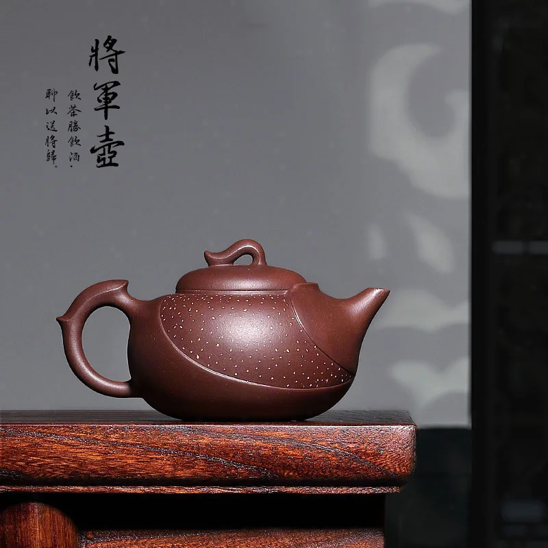 ★Xin'an purple clay teapot pure handmade famous teapot large capacity tea set authentic Yixing raw ore old purple clay