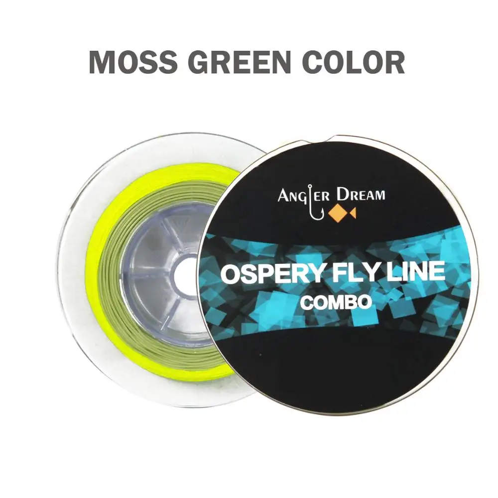 AnglerDream Moss Green Color Fly Fishing Line 3/5/8 WT Fly Line Combo Weight Forward Floating Fly Line WFF Fly Line