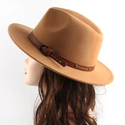 Fedora hat features men's hats ladies felt jazz ring buckle accessories Panama Fedora hats шляпаженская