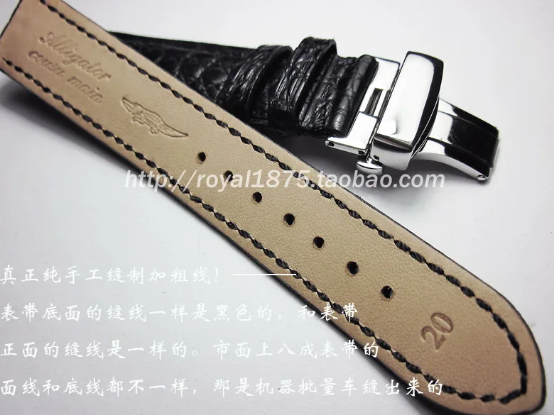 New Handmade Crocodile Leather Strap for IWC Genuine Leather Strap Portuguese 7 Portofino Pilot Series Watch Strap Black Brown