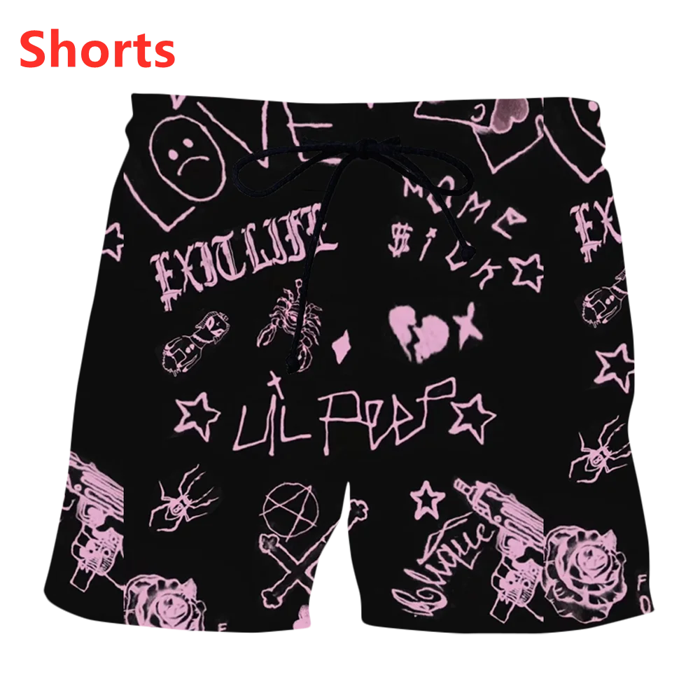 Neue jungen/mädchen Liebe Lil.peep Mode Männer Frauen Trainingsanzüge Crewneck Hip Hop Shorts Plus größe S-7XL