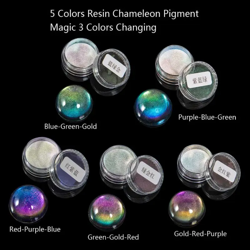 5 Color Magic Resin Chameleons Pigment Mirror Rainbow Colorant Epoxy Resin Dye