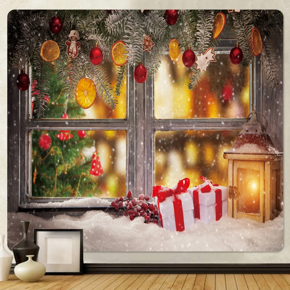 Christmas window home decoration tapestry hippie bohemian decoration psychedelic scene wall hanging bedroom wall decoration