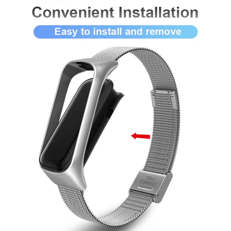 سامسونج غالاكسي صالح 2 حزام الفولاذ المقاوم للصدأ الفرقة استبدال حزام ساعة معصمه ل Fit2 R220 سوار الذكية اكسسوارات