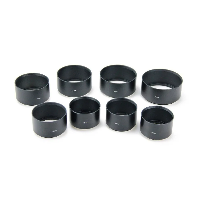 Cubierta de lente de Metal de 37mm, 39mm, 40,5mm, 43mm, 46mm, 82mm de largo para canon, nikon, pentax, sony, olympus