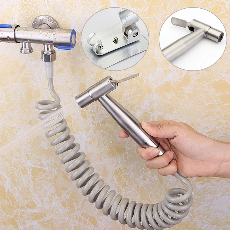 Chrome Bathroom Hand Held Shower Head Shower Bidet Wash Toilet Spray Jet Head Faucet Sprayer Bidet Set Sprayer Gun