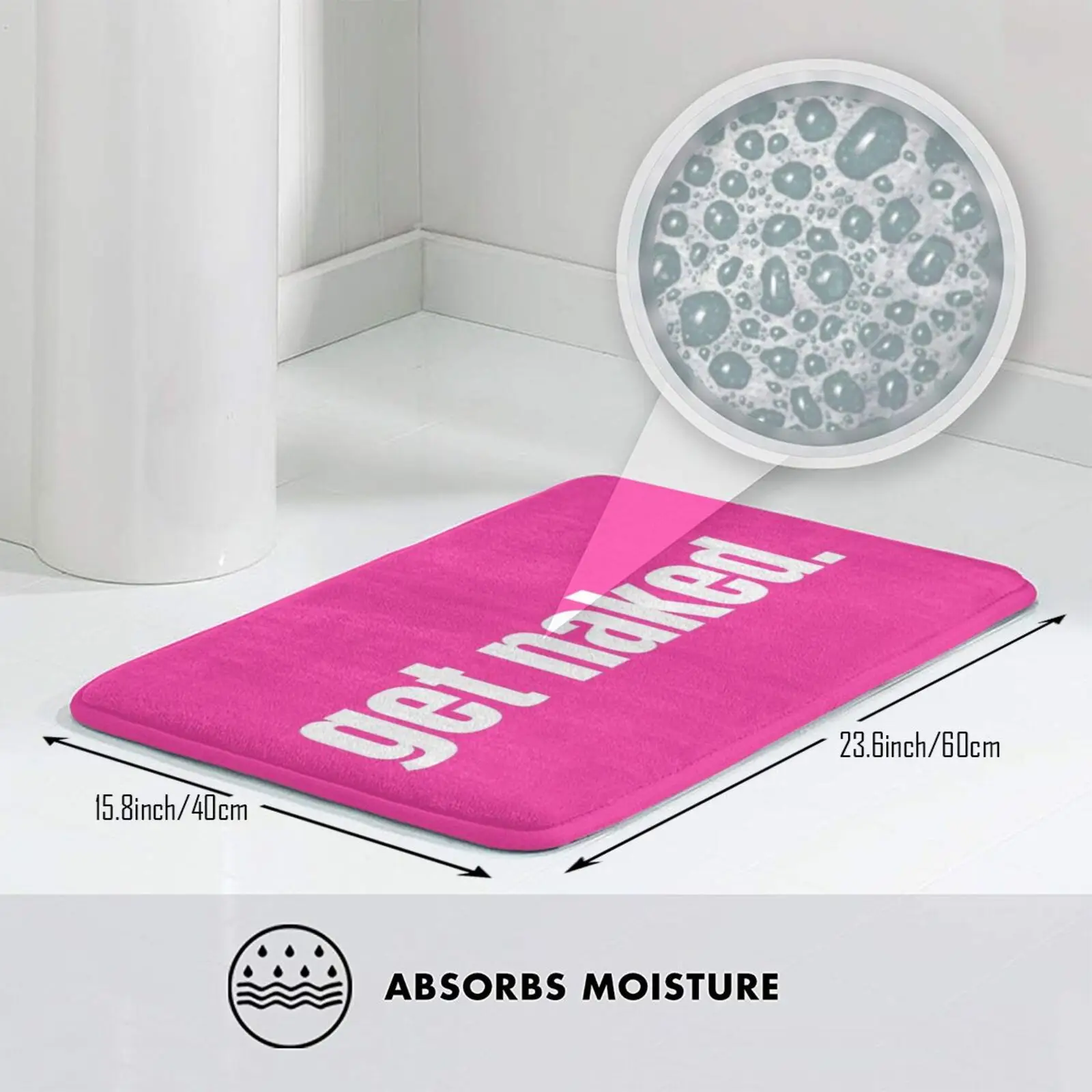 Alfombrilla de baño para puerta de entrada, alfombra de Humor divertido, ducha de baño rosa, antideslizante, para dormitorio, cocina, pie