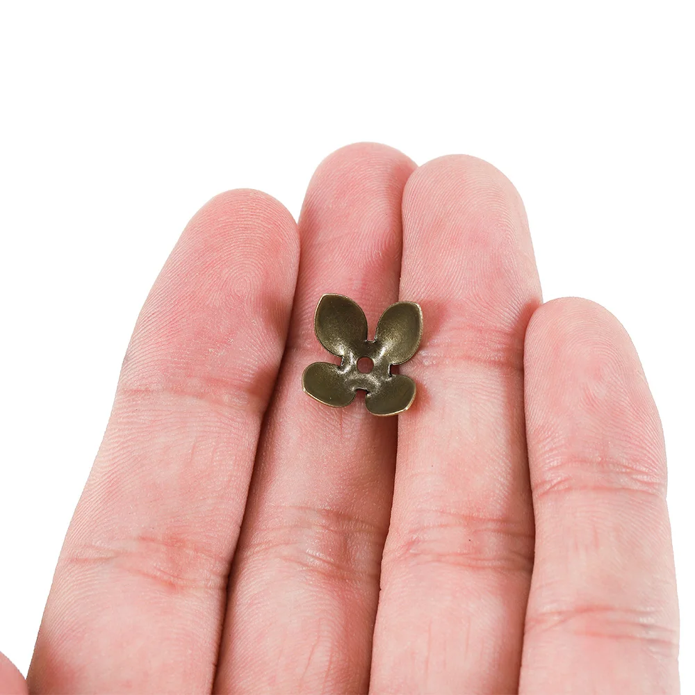 50Pcs/Lot Gold Color Metal Flower Bead Caps Findings Spacer End Bead Cap Charms for DIY Bracelet Jewelry Making Supplies