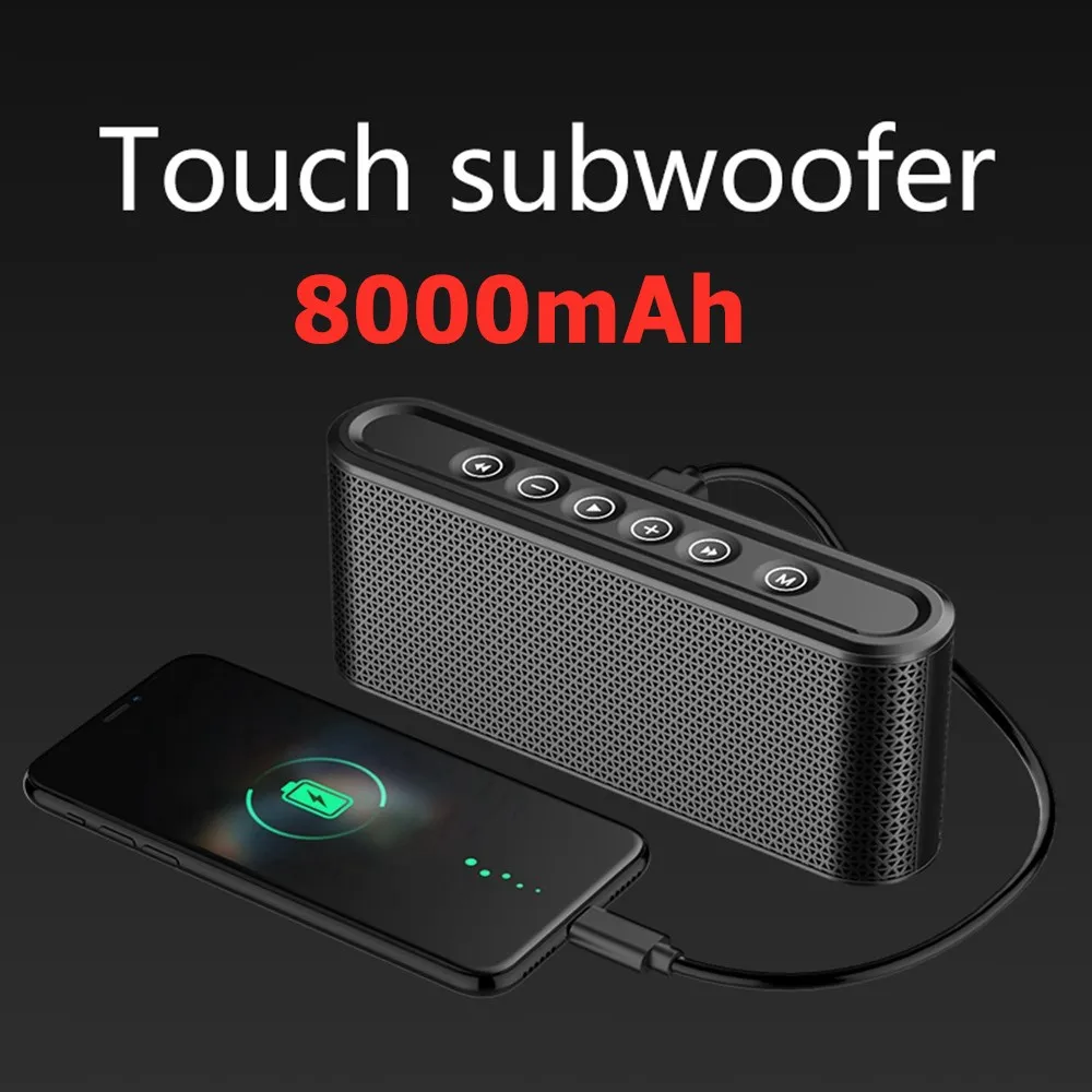 مكبر صوت لاسلكي صغير خارجي X6 سماعات بلوتوث 8000mAh بنك طاقة مضخم صوت مع راديو USB MP3 سماعات سيارة محمولة