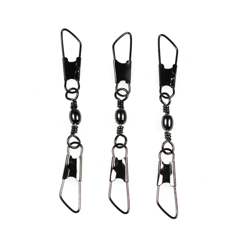50 stücke/20 stücke Barrel Wirbel Mit Doppel Sicherheit Snaps Schnell Ändern Pin Angeln Locken Haken Stecker Angeln Gemeinsame zubehör – Detail 4