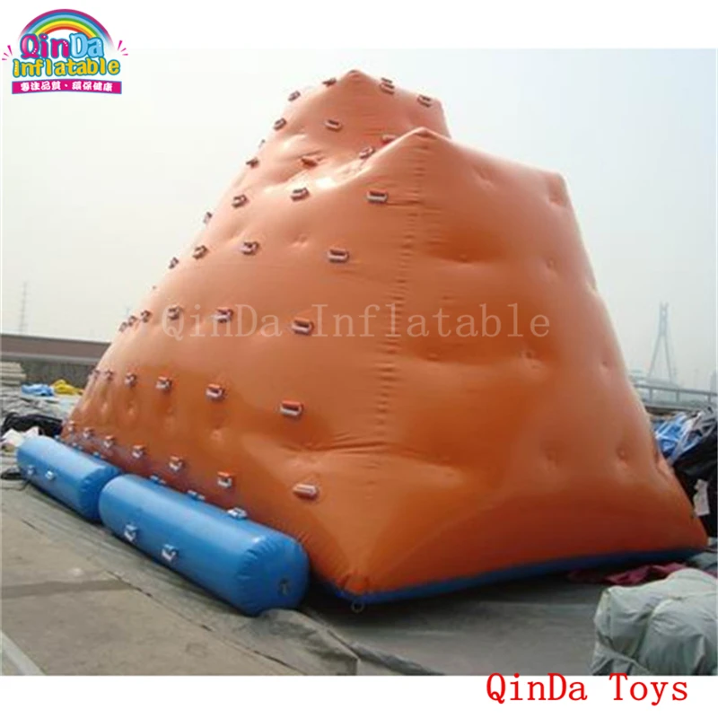 0.9Mm Wholesale PVC Inflatable Water Rock Climbing Wall ,4*3*3M Inflatable Floating Island For Swimming Pool