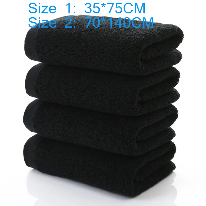 Cottonnon-fading Black Towel Soft Bamboo Fiber Towel Thickened Absorbent Black Towel For Home Hotel Beauty Salon