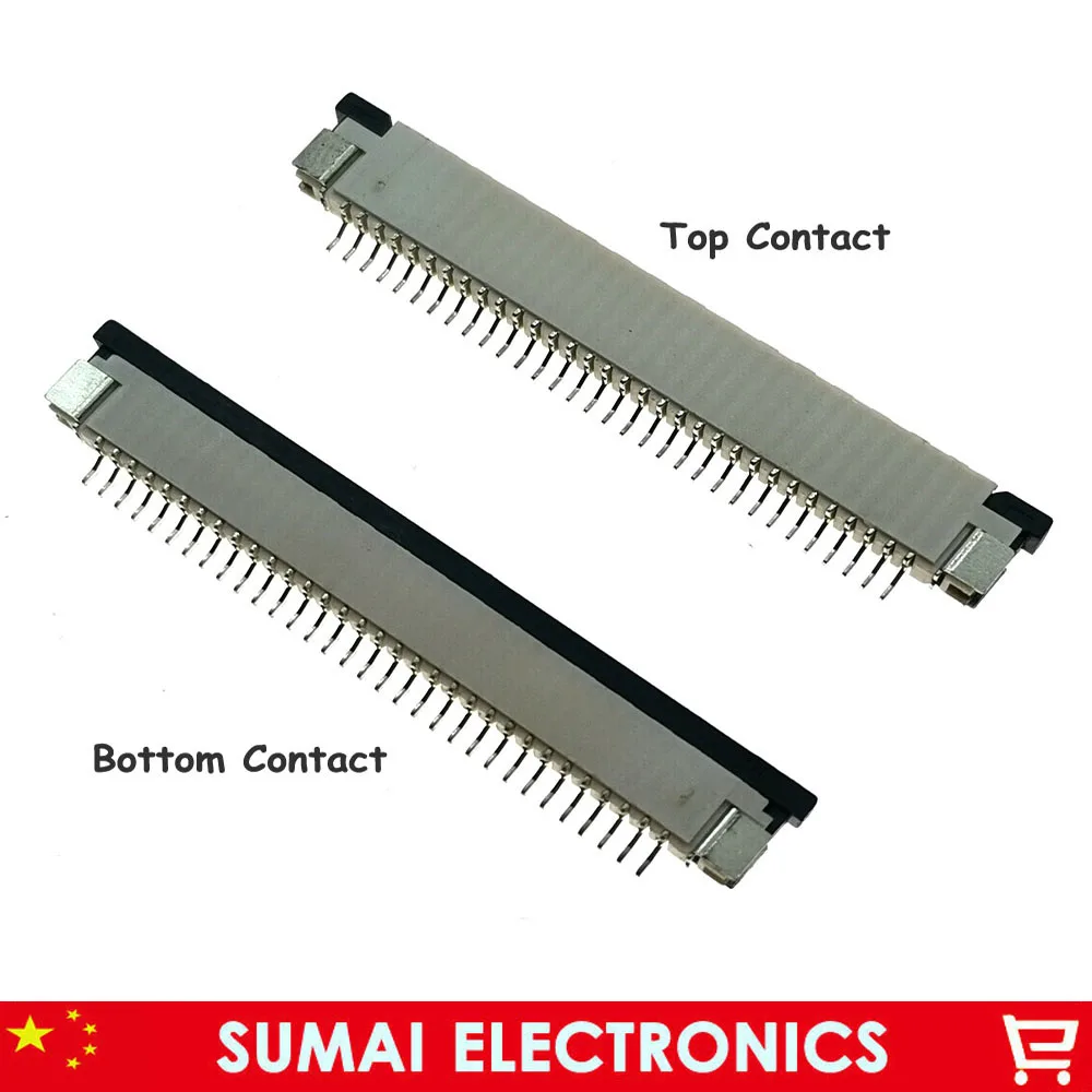 Sample, 32Pin FPC FFC connector socket,32 pin 1.0mm flex cable socket for LCD screen interface.ROHS,32P