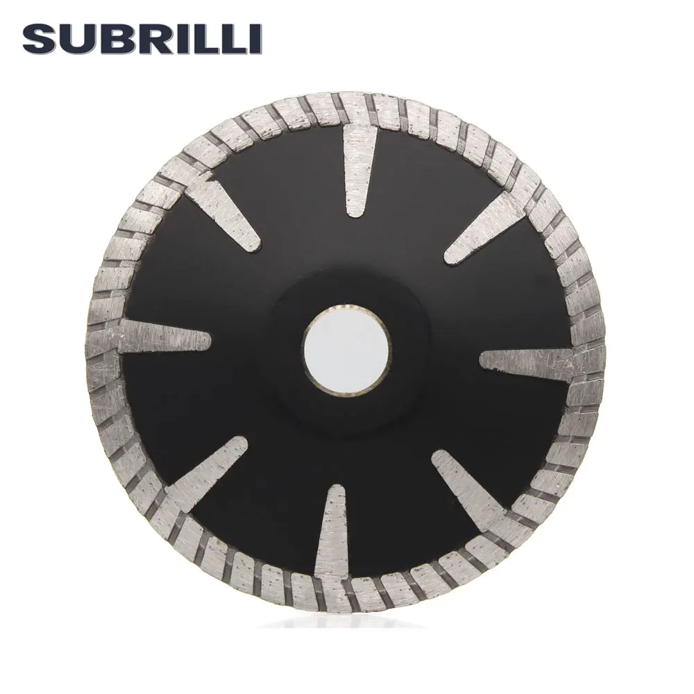 SUBRILLI 5 Inch 125MM  Diamond Protection Teeth Turbo Blade Premium Diamond Concave Cutting Blade For Granite and Marble