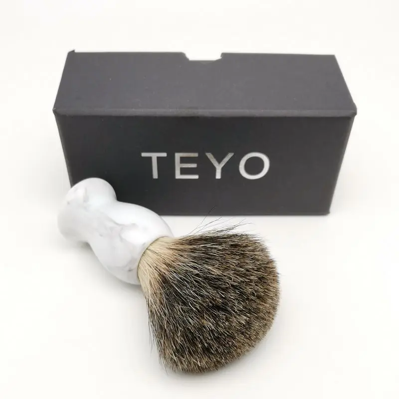 TEYO Pure Badger Hair Shaving Brush of Landscape pattern Handle With Gift Box For Razor