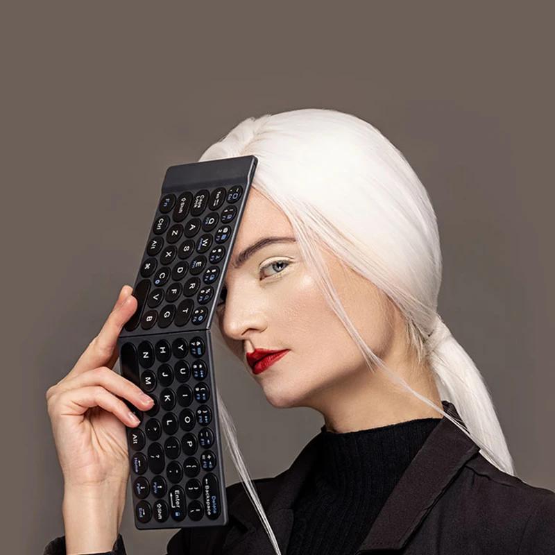 MIPOW-teclado plegable delgado para iPad, iPhone, Bluetooth, inalámbrico, con bolsa mágica, soporte, para tableta, portátil, regalos