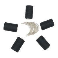 Thread needle kit 25 pcs C curved needle with gift 5 rolls BLACK Hair Weaving Thread Cotton Sewing Thread