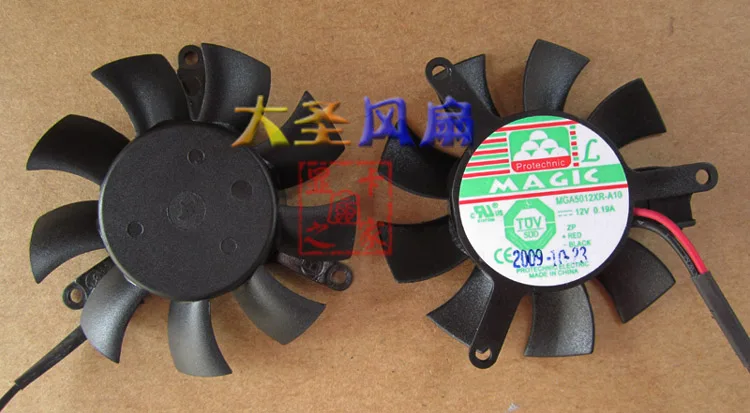 Original for Graphics card fan MGA5012XR-A10 MGA5012XF-A10 0.18A 12VDC  2Lines diameter 46mm pitch 39MM