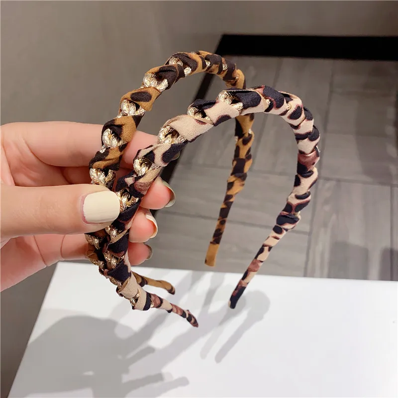 Fashion Luxurious Leopard Print hair hoop Hair Accessories Women Girls Hair Band Hair Ponytail Rope Hairbands headwear new years