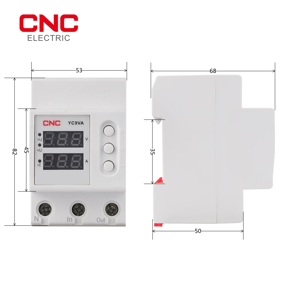 Protezione per Display digitale di tensione e corrente CNC YC9VA 230V guida Din doppia tensione regolabile e protezione sottotensione