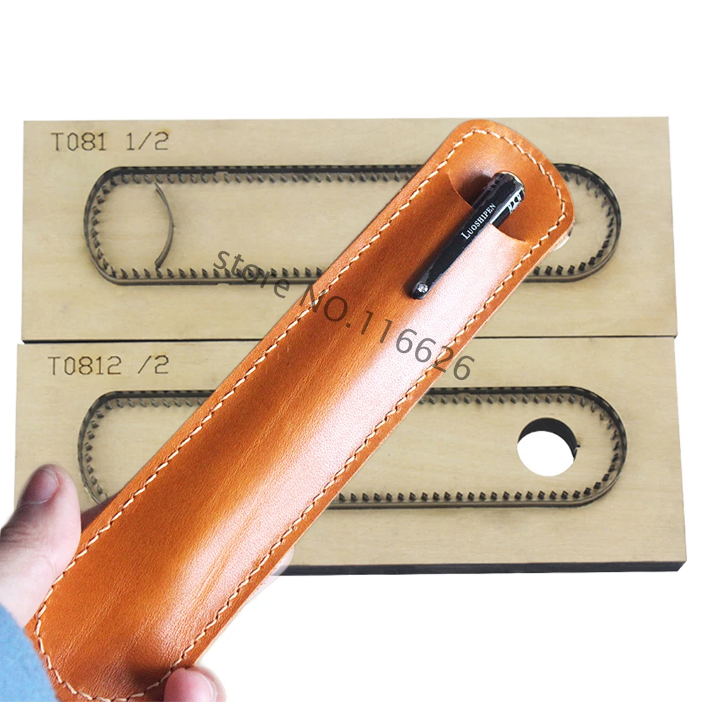 DIY leather craft pen case bag die cutting knife mold metal hollowed puncher 2pcs/set 187x40mm