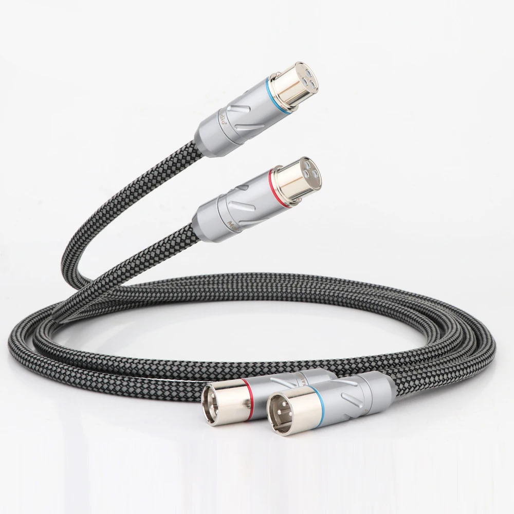 hifi A202X7R 99.998% OFC Copper Silver Plated Balanced Interconnect XLR Cable Pure Copper Rhodium Plated XLR Connectors