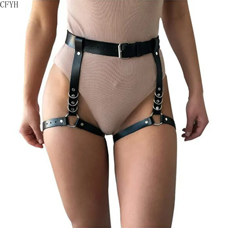 

SM Bondage Leg Strap Beam Waist Leather Pant BDSM Couples Adult Sex Rivet Body Harness Restraint Fetish Cosplay