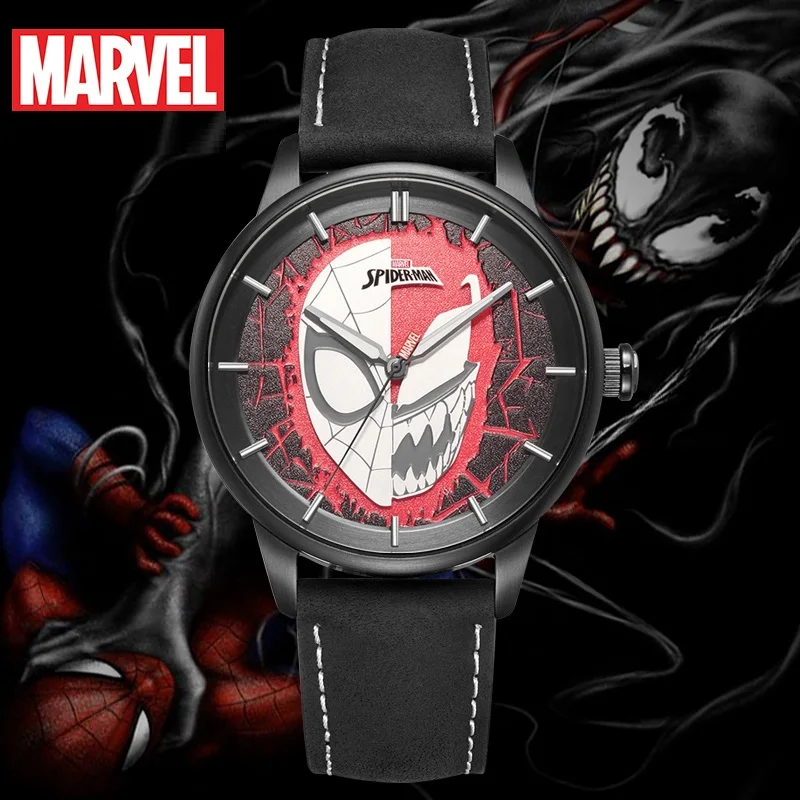 

Marvel Venom Spider Iron Man For Mens Watch Casual Japan Quartz Wristwatch Crystal Glass Avengers Cartoon Male Trendy New Clock