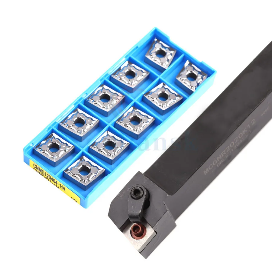 1pc MCGNR1616H12/2020K12 External CNC LatheTurning tool holder 91° +10pcs CNMG Stainless steel and steel universal carbide blade
