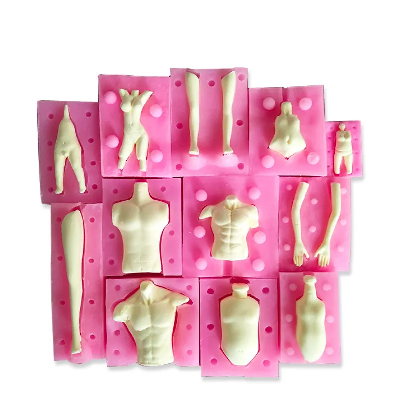 Super Light Clay Human Body Silicone Mold DIY Soft Pottery Hand Puppet Doll Silicone Hands and Feet Body Art Tools