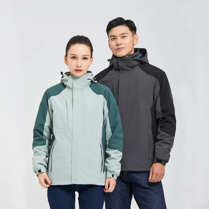 Men Woman Winter Autumn New 3 in 1 Jackets Ski Camp Climb Trekking Fish Hike Waterproof Outdoor Coat Windbreaker Male Female