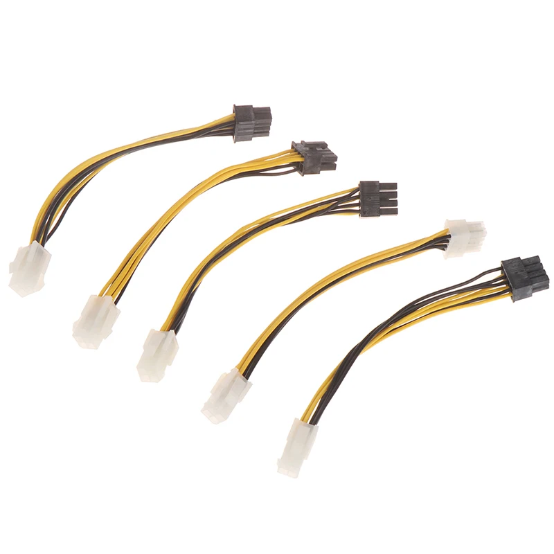5Pcs 15Cm Atx 4 Pin Female Naar 8 Pin Male Eps Power Cable Adapter Cpu Power Connector