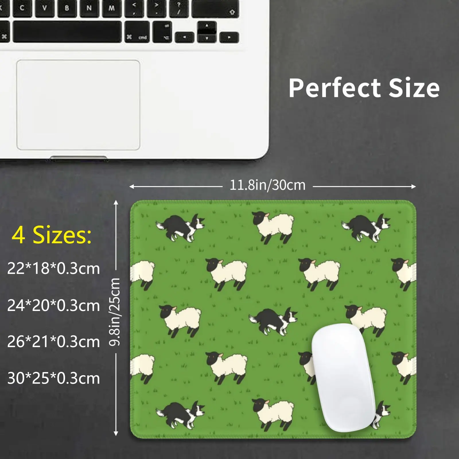 Come Bye-B&w Dog And Black Sheep Mouse Pad 37 Sheepdog Border Collie Border Collies Herding