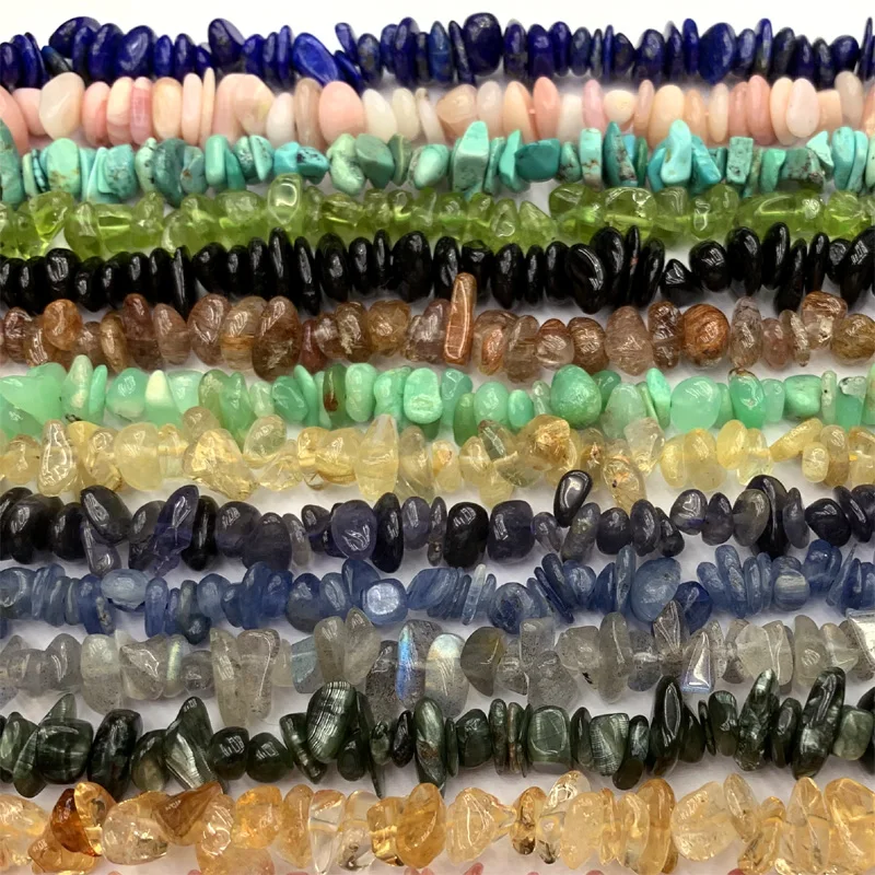 Veemake Irregula Chip Beads Amber Peridot Kunzite Apatite Seraphinite Lapis Tanzanite Ametrine Rhodochrosite Turquoise Lolite C5