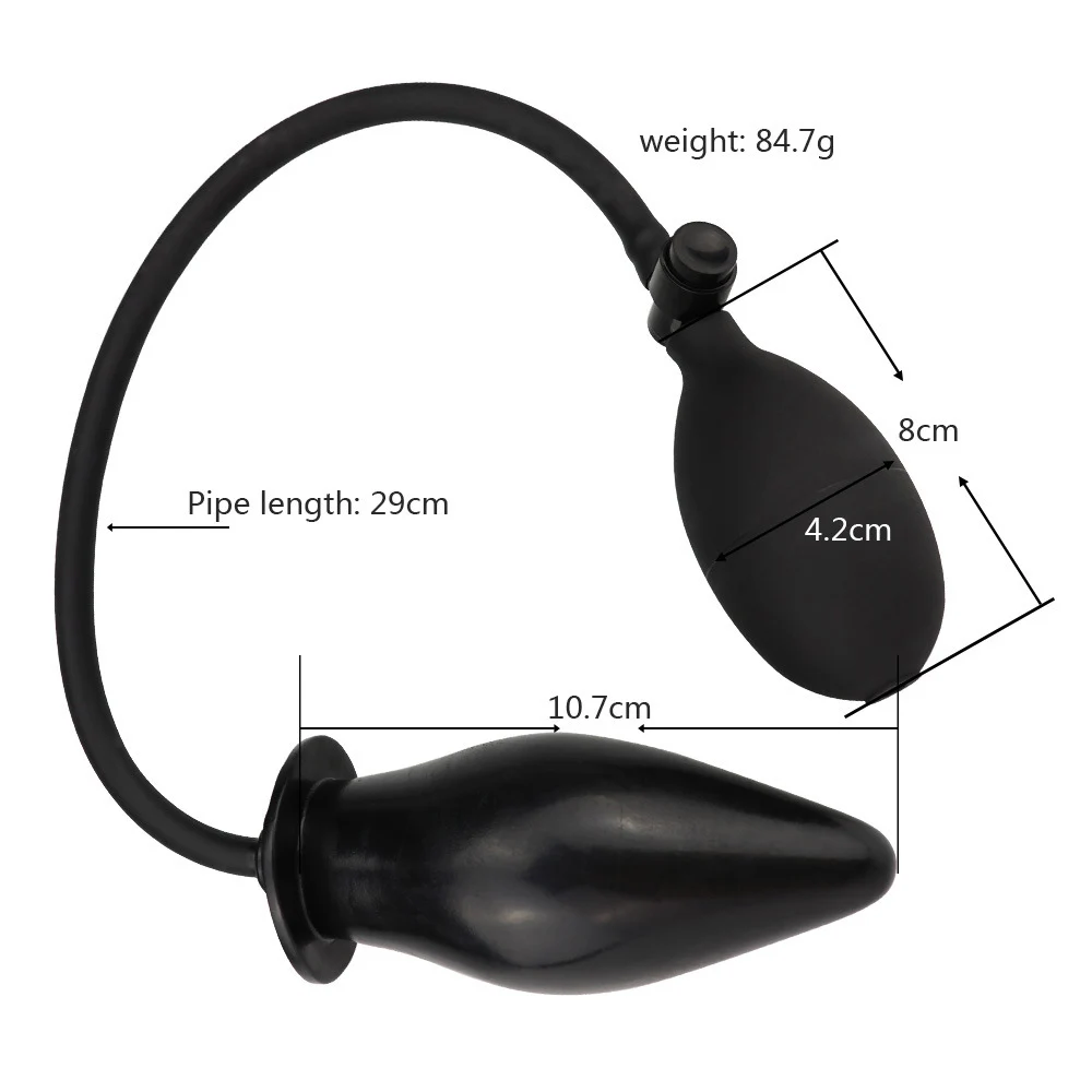 Soft Silicone Inflatable Anal Dildo Butt Plug Dilator Anus Massager Sex Toy for Women Men Gay Black Pump Vagina Extender