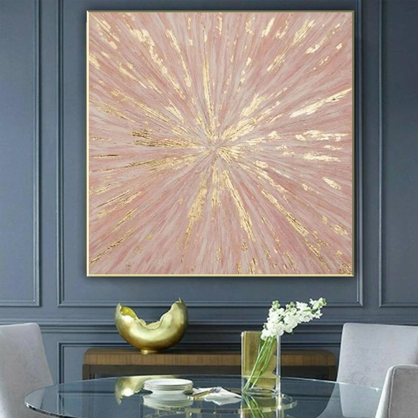 

Gloden Foil Paintings Abstract Handmade Canvas Unframed Oil Painting Wall Decoration Art Picture The Hotel Decoration Artwork