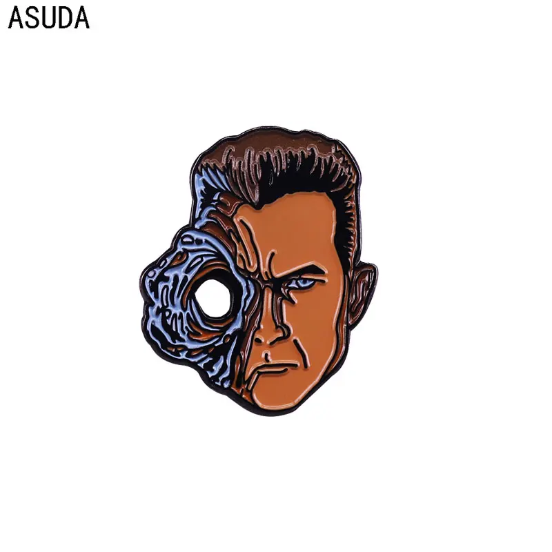 Terminator Arnold Schwarzenegger brooch and enamel pins Men and women fashion jewelry gifts anime movie novel lapel badges